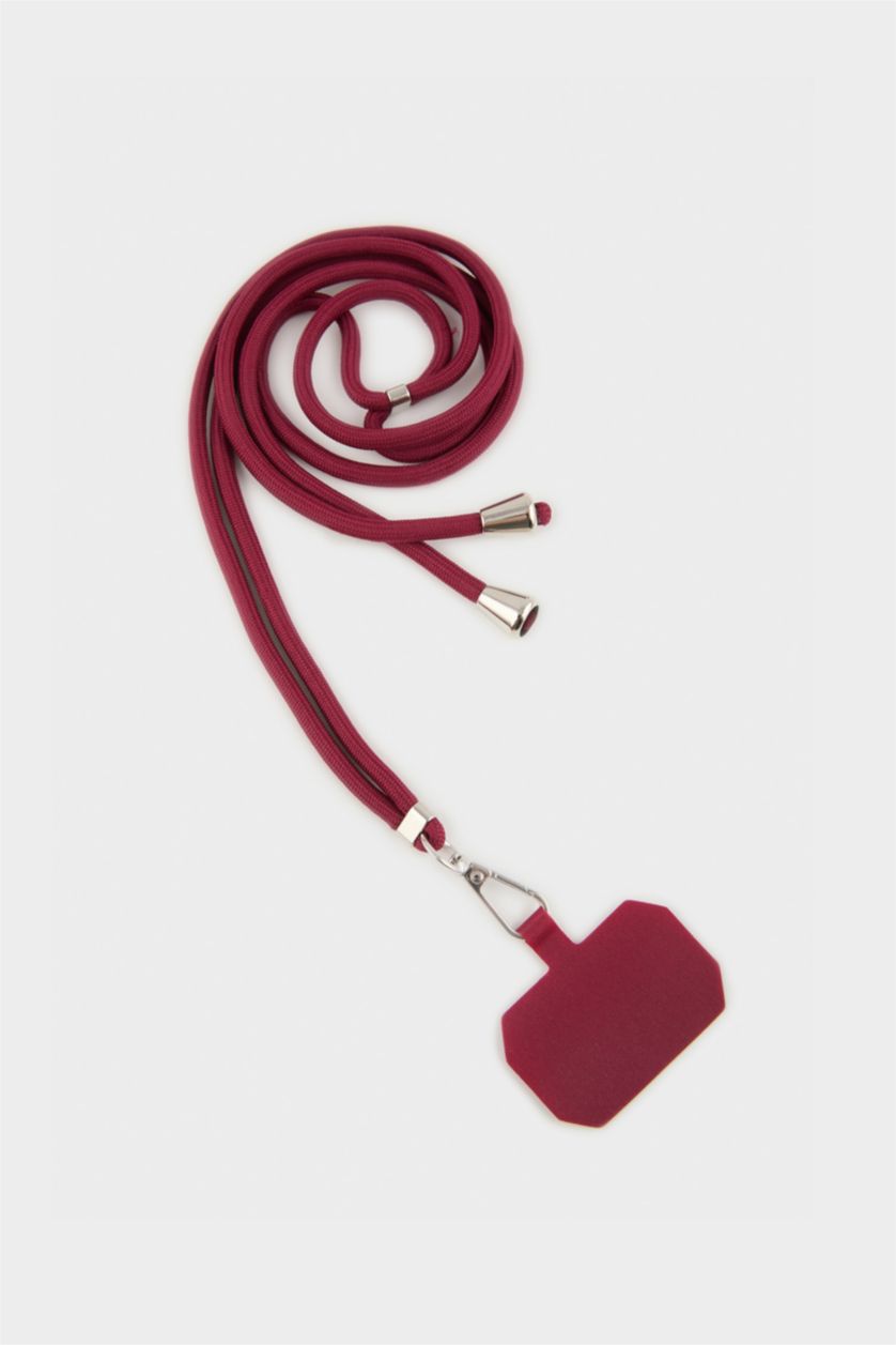 Kadın Bordo İpli Cep Telefonu Askısı