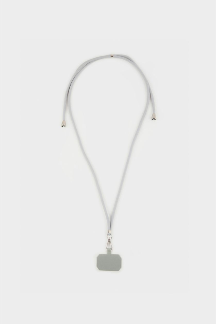 Kadın Gri İpli Cep Telefonu Askısı