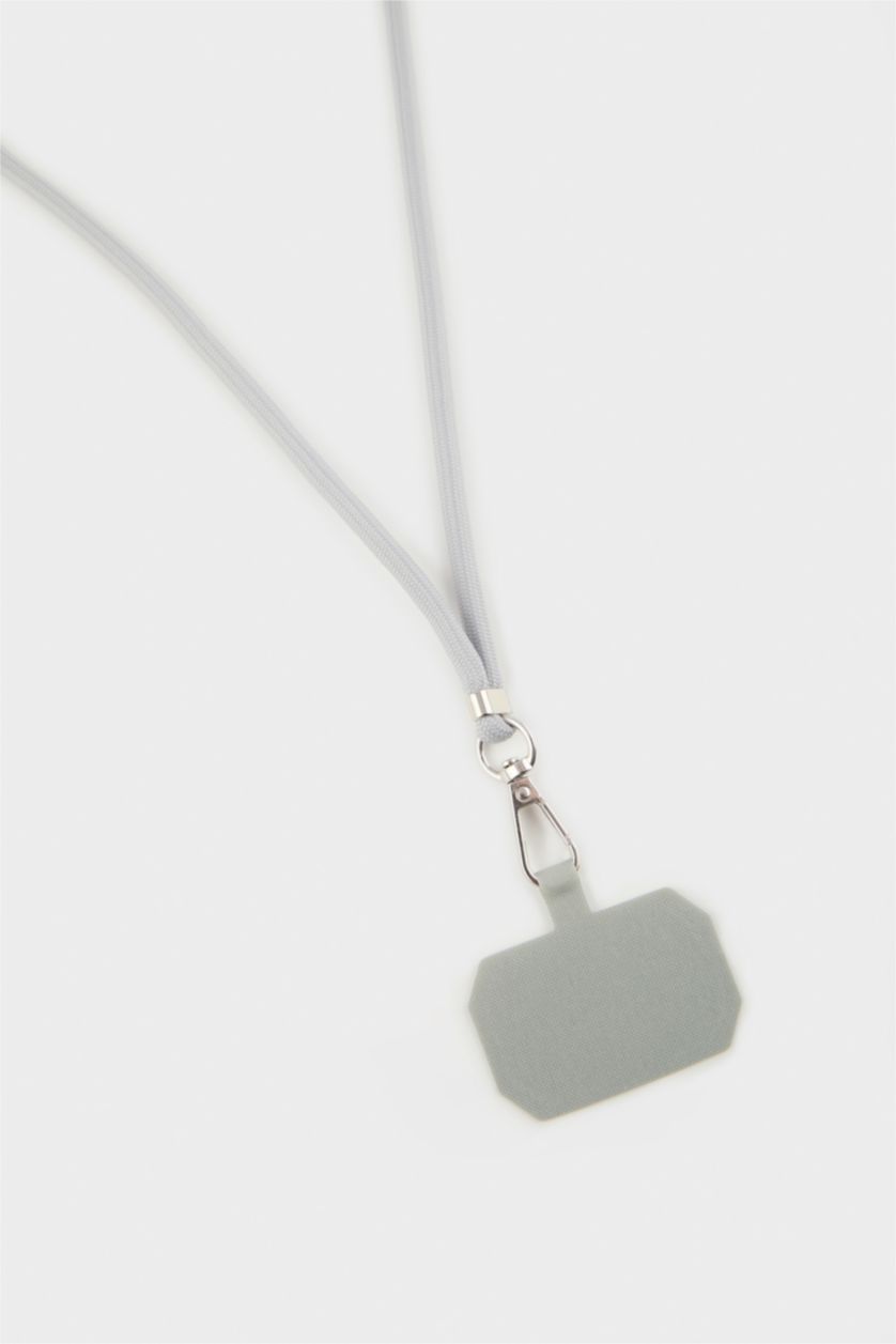 Kadın Gri İpli Cep Telefonu Askısı