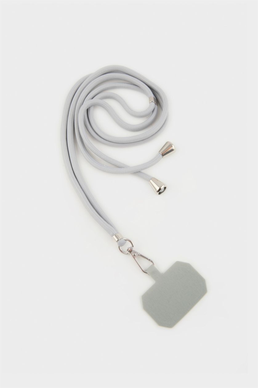 Kadın Gri İpli Cep Telefonu Askısı