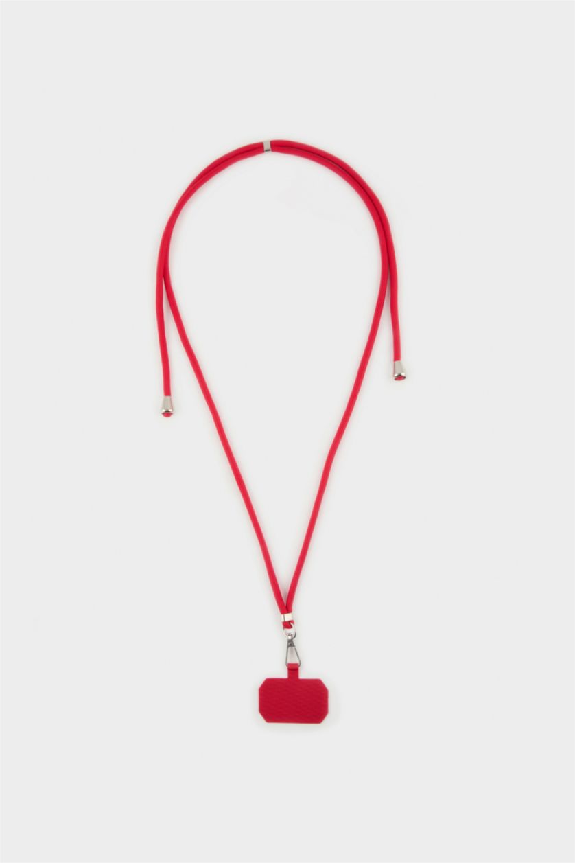 Kadın Kırmızı İpli Cep Telefonu Askısı