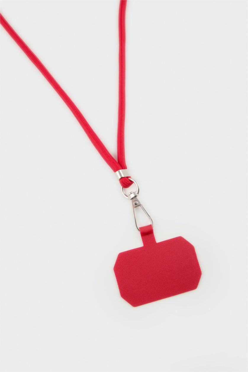Kadın Kırmızı İpli Cep Telefonu Askısı