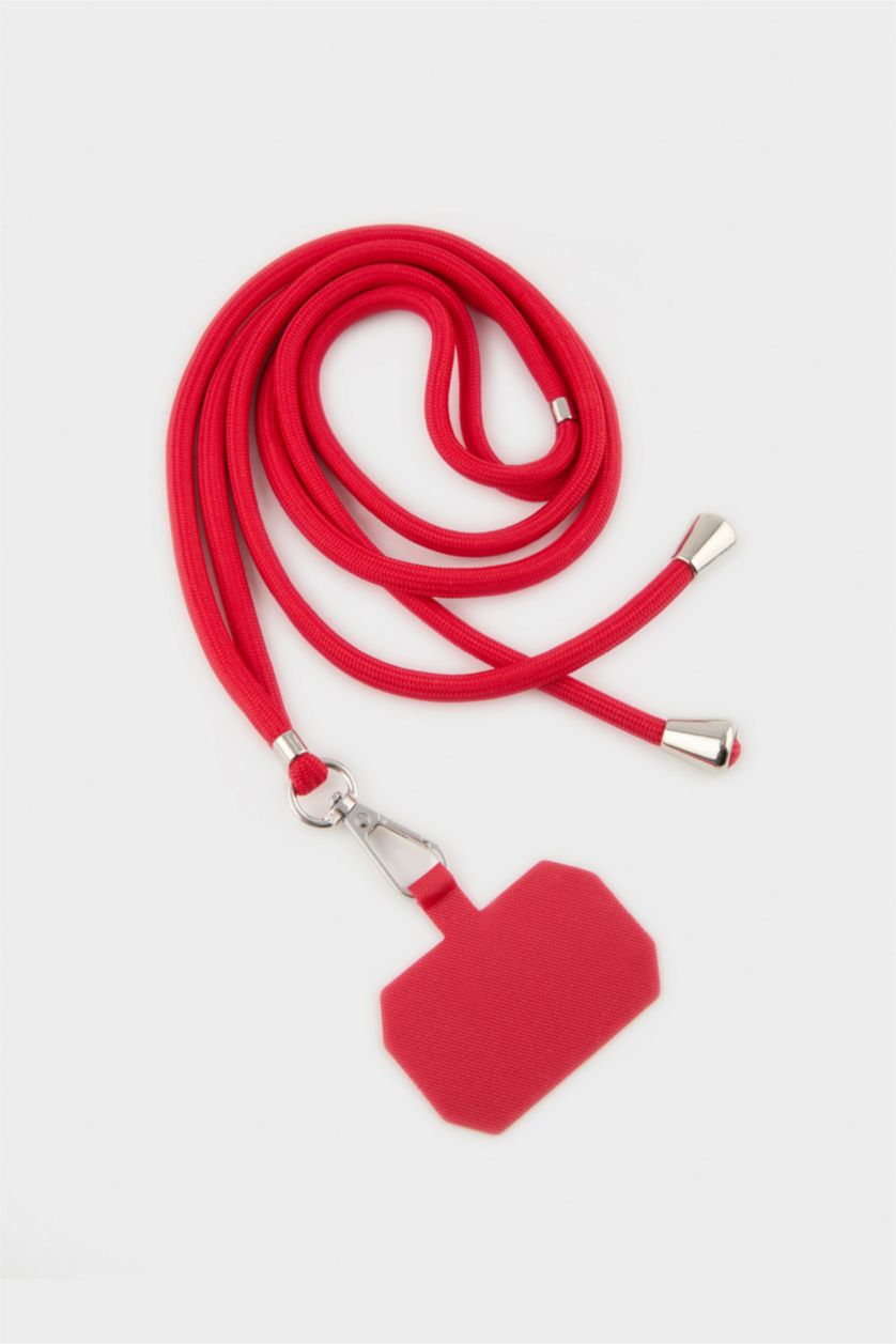 Kadın Kırmızı İpli Cep Telefonu Askısı