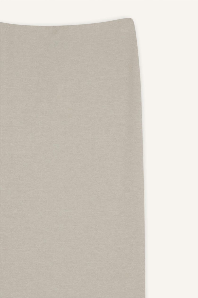 Женщины Бежевый меланж Платье-карандаш макси с высокой талией