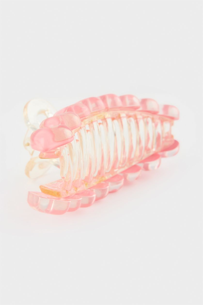 Kadın Pembe Kadın Kalp Motifli Mandal Toka