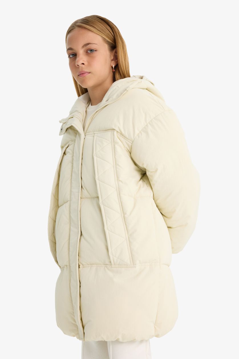 Girls & Teens Stone Girl Waterproof Hooded Puffer Jacket