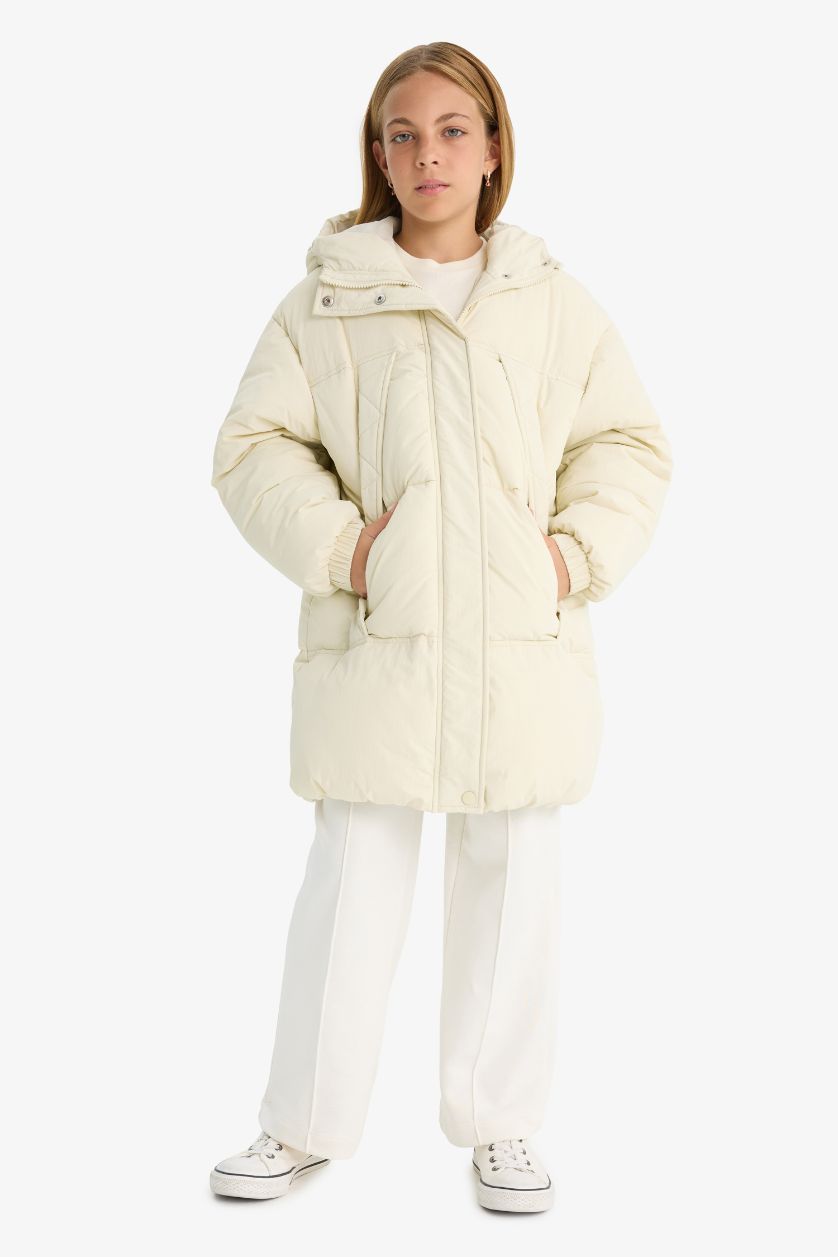 Girls & Teens Stone Girl Waterproof Hooded Puffer Jacket