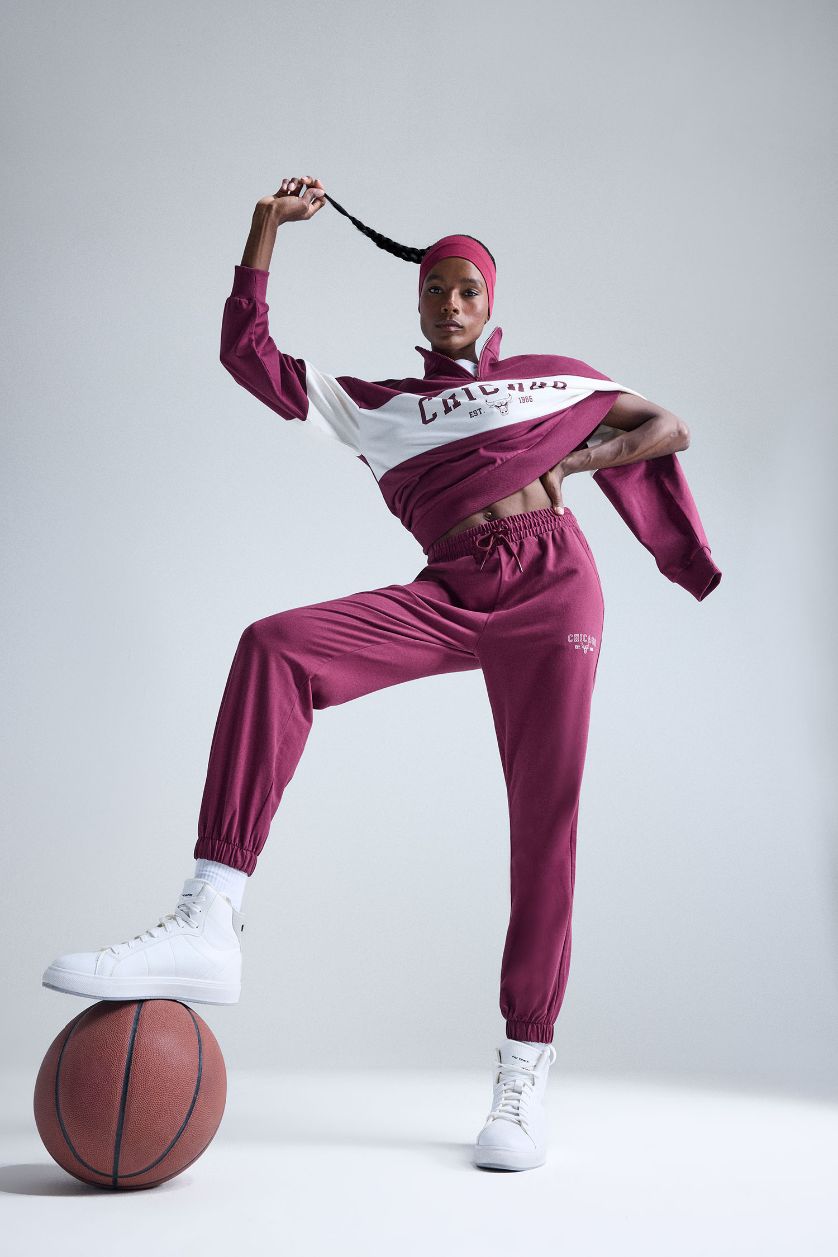 FEMME Bordeaux Pantalon Jogging NBA Chicago Bulls à poches Coupe standard de DeFactoFit