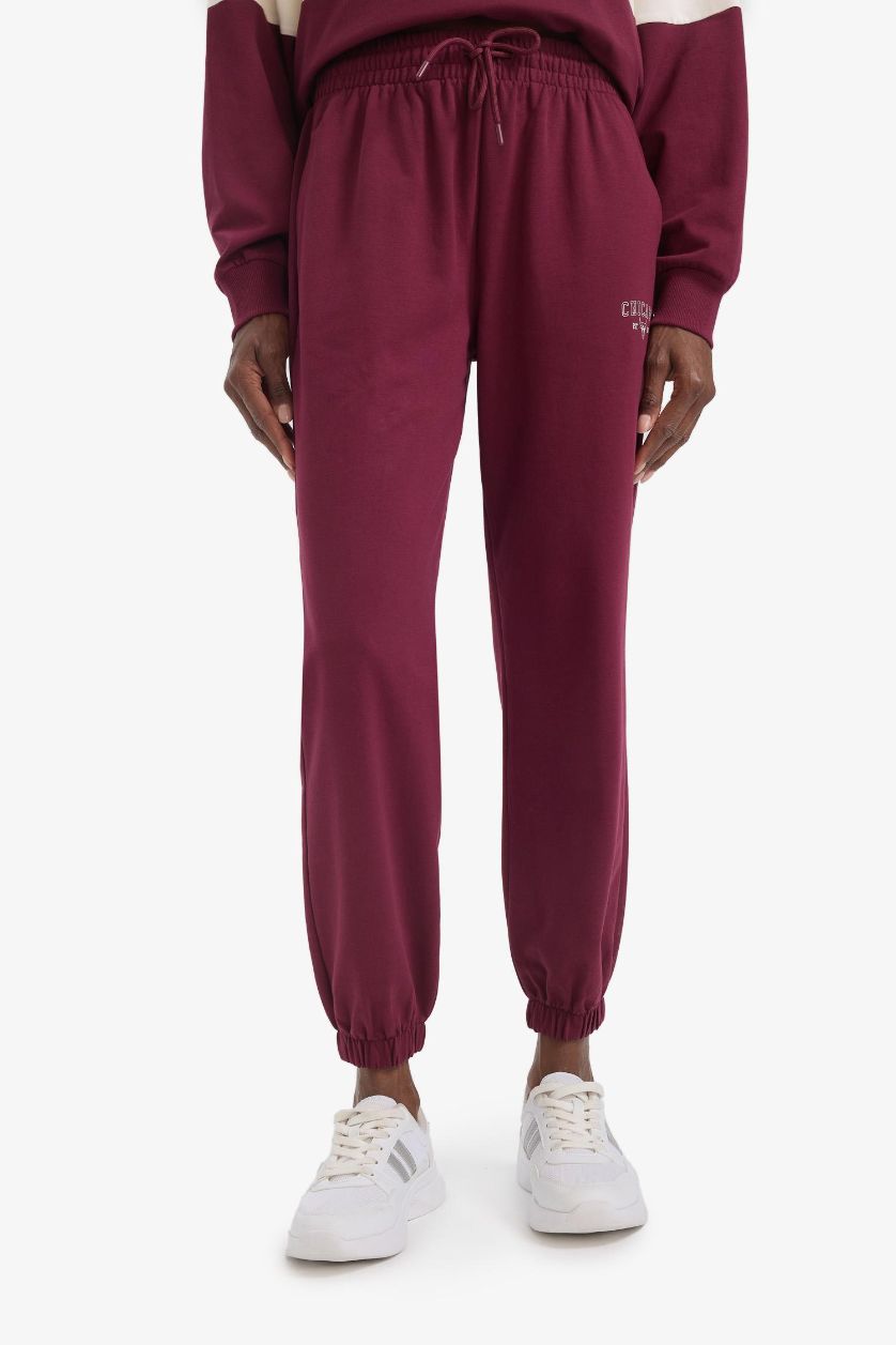 FEMME Bordeaux Pantalon Jogging NBA Chicago Bulls à poches Coupe standard de DeFactoFit