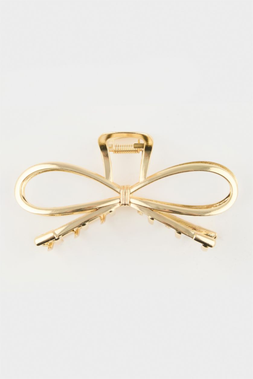 FEMME Altın Pince cheveux dorée nœud pour femme