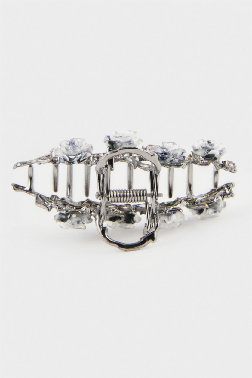 Kadın Karma Kadın Mavi Güllü Mandal Toka