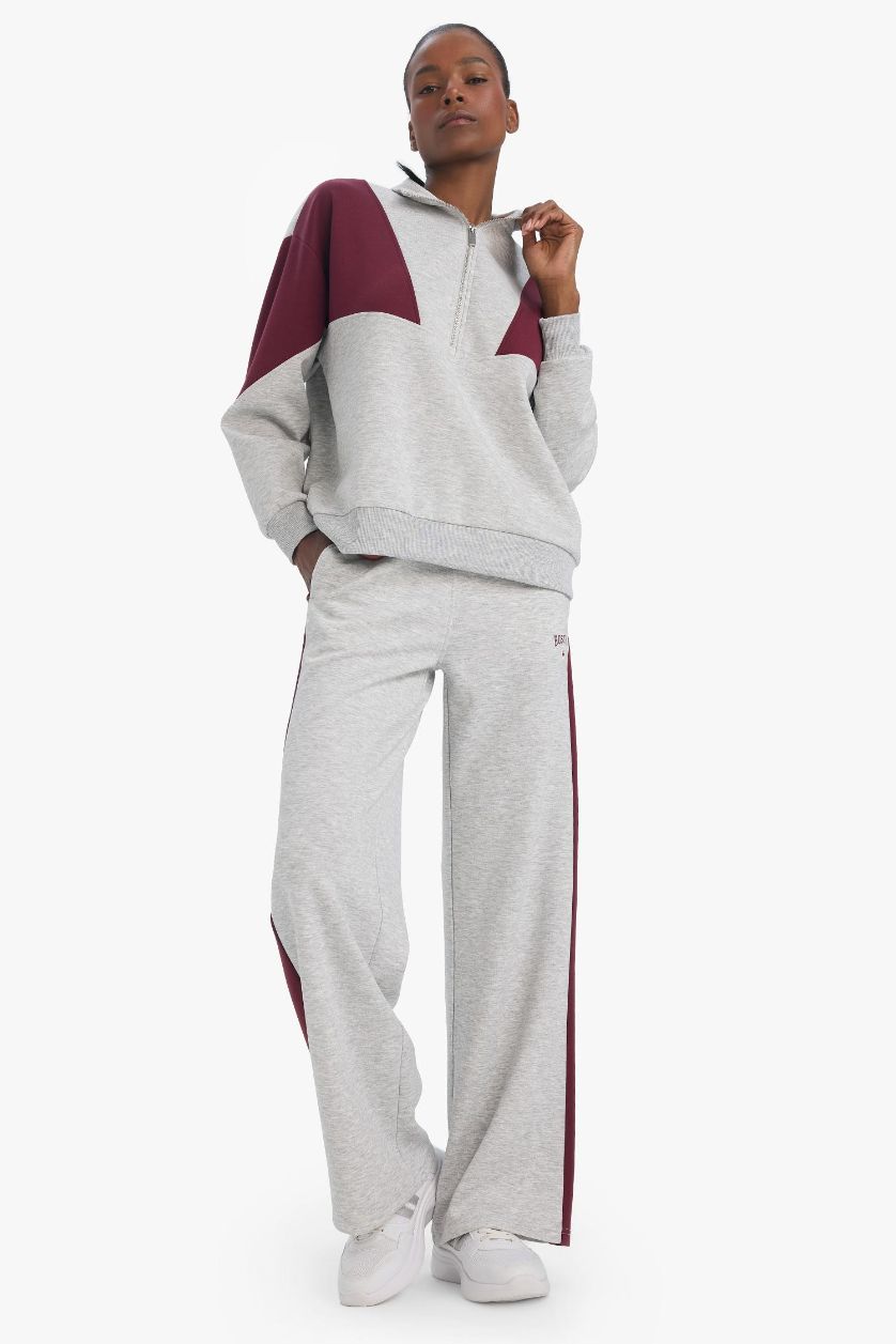 FEMME Gris Clair Sweatshirt de sport NBA Boston Celtics oversize demi-zip en tissu scuba de DeFactoFit