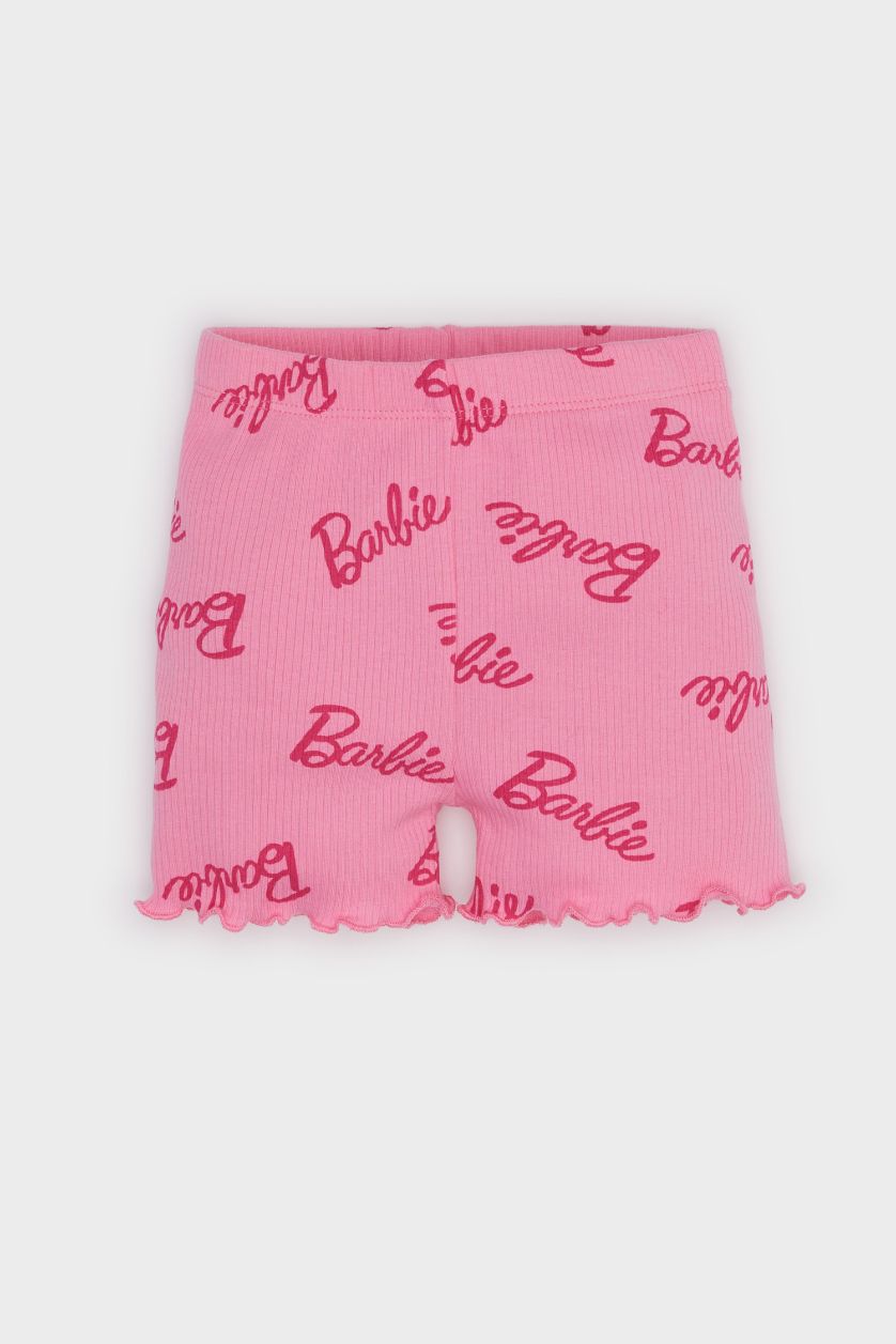 BABY GIRL Pink Baby Girl Barbie Biker Corduroy Shorts