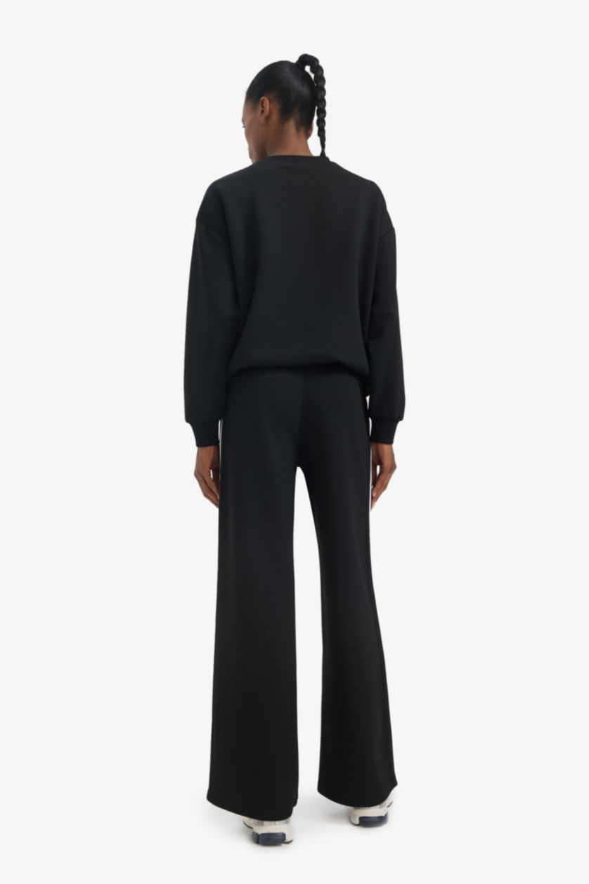 Женщины Черный DeFactoFit NBA Miami Heat широкие брюки на спуба ткани с карманами