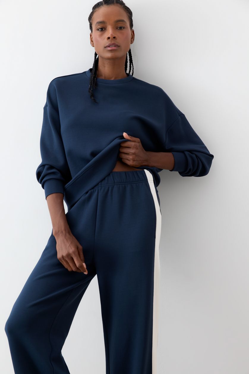 WOMAN NAVY DeFactoFit Oversize Fit Modal Ultra Soft Sweatshirt