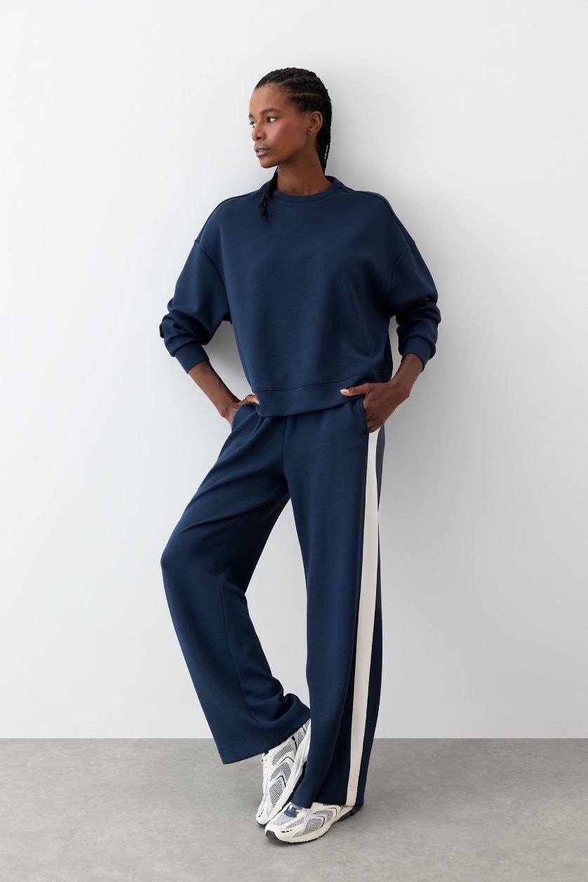 WOMAN NAVY DeFactoFit Oversize Fit Modal Ultra Soft Sweatshirt