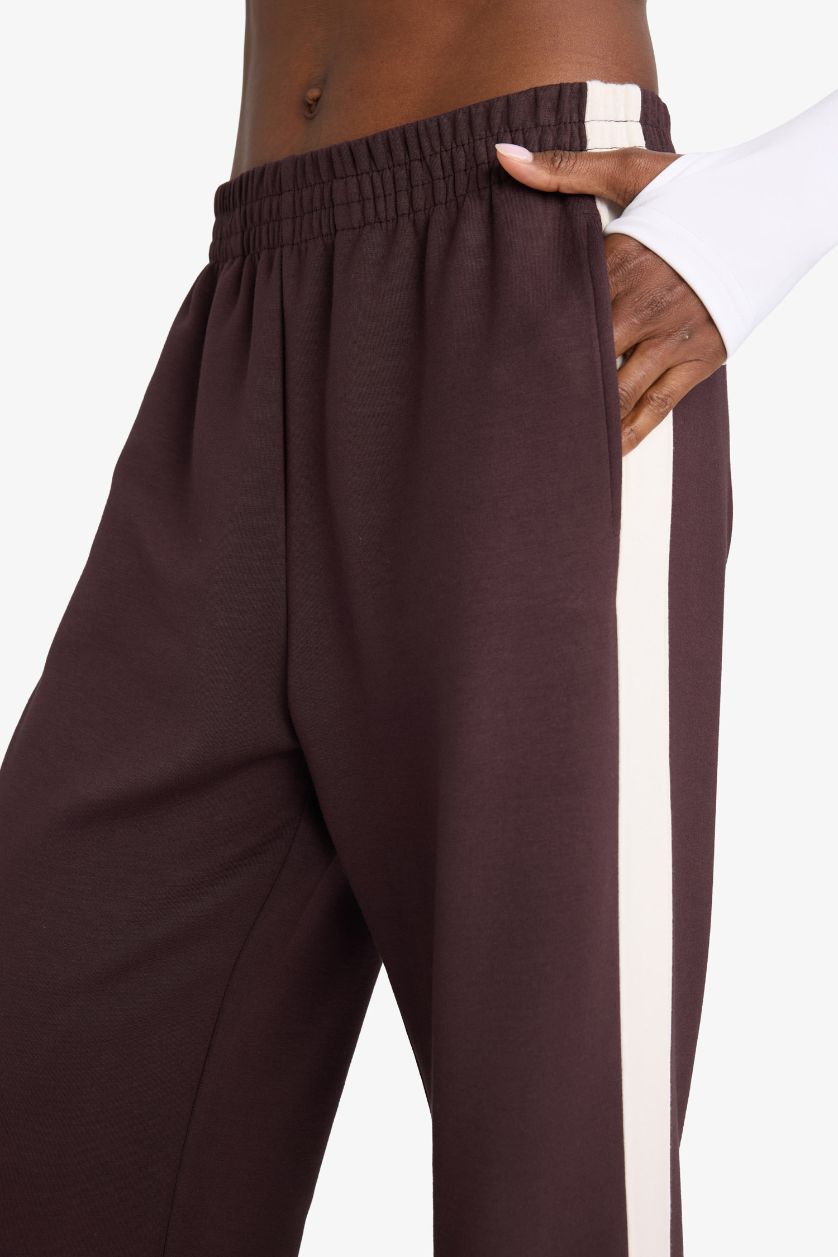 Kadın Kahve Wide Leg Geniş Paça Standart Boy Soft Touch Modal Sporcu Pantolon