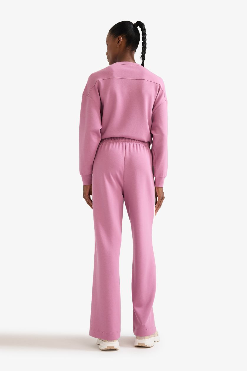 Kadın Gülkurusu Wide Leg Geniş Paça Standart Boy Modal Soft Touch Pantolon