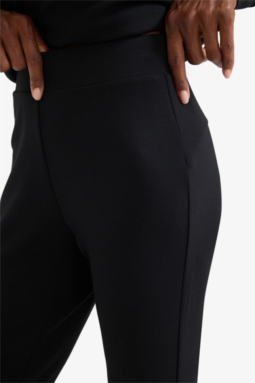 Women Black DeFactoFit Flare Fit Standard Length Soft Touch Sweatpants