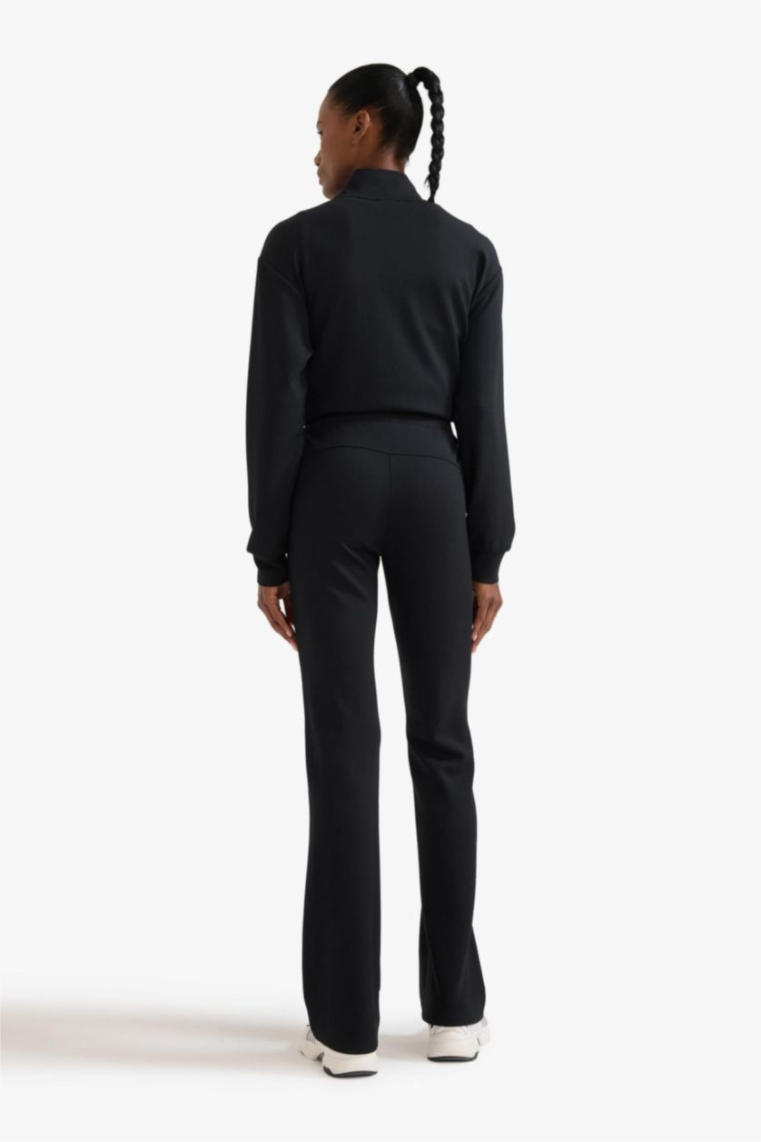 Women Black DeFactoFit Flare Fit Standard Length Soft Touch Sweatpants