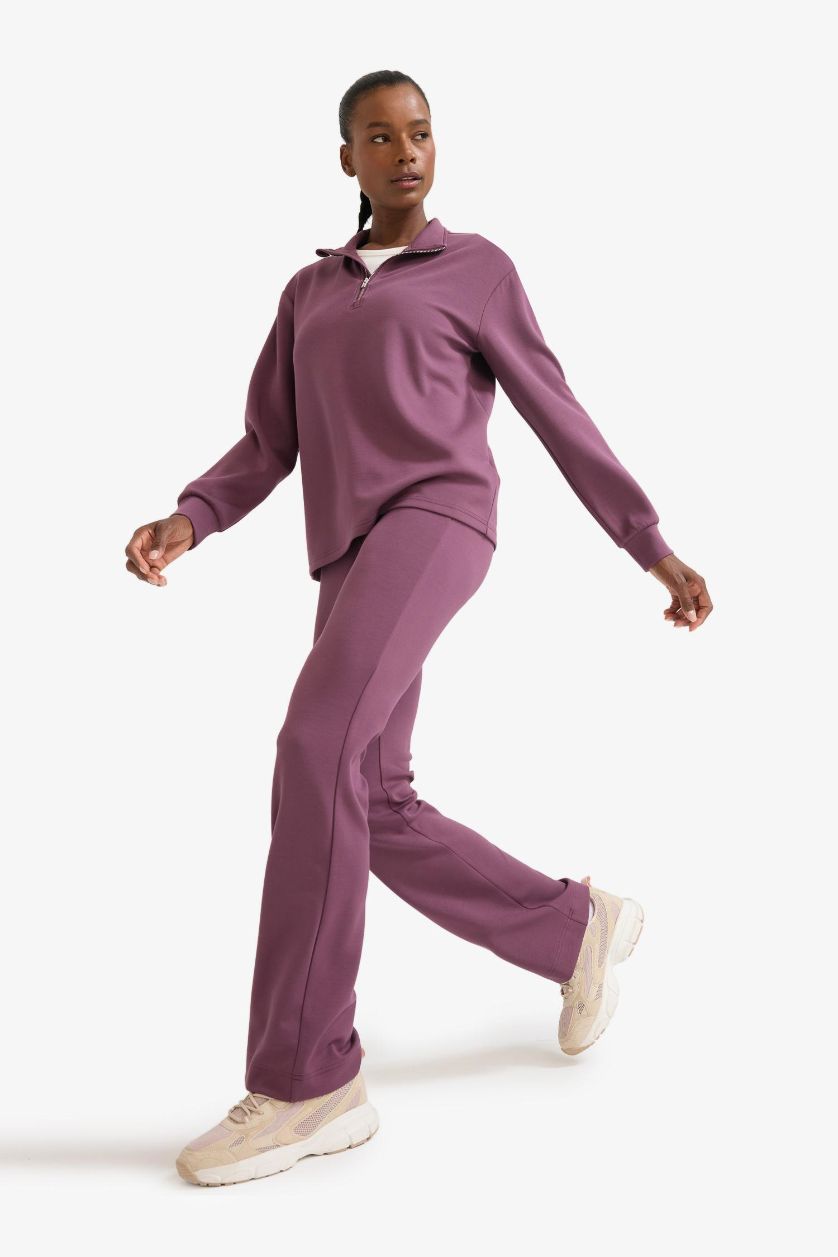 Kadın Bordo Flare Fit İspanyol Paça Standart Boy Modal Soft Touch Pantolon