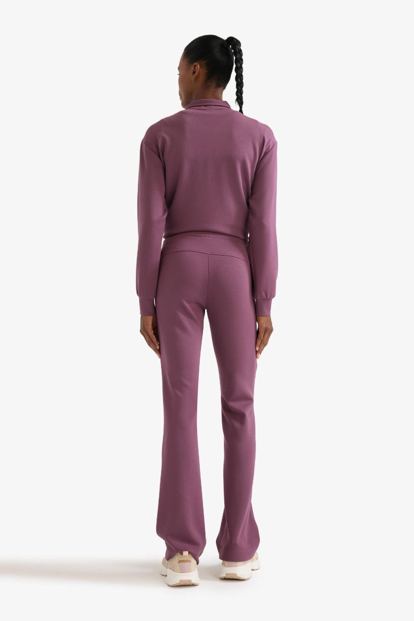 Kadın Bordo Flare Fit İspanyol Paça Standart Boy Modal Soft Touch Pantolon