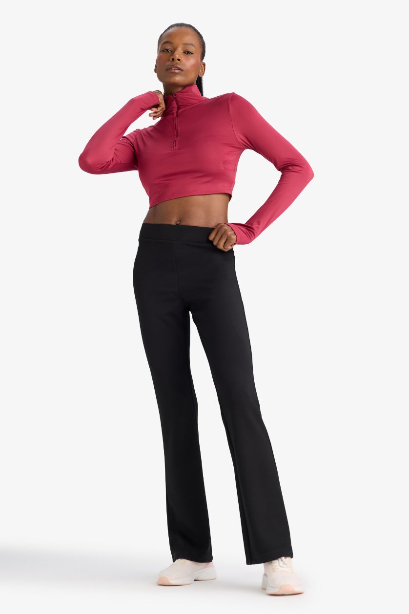 WOMAN Black Flare Fit Standard Length Modal Soft Touch Trousers