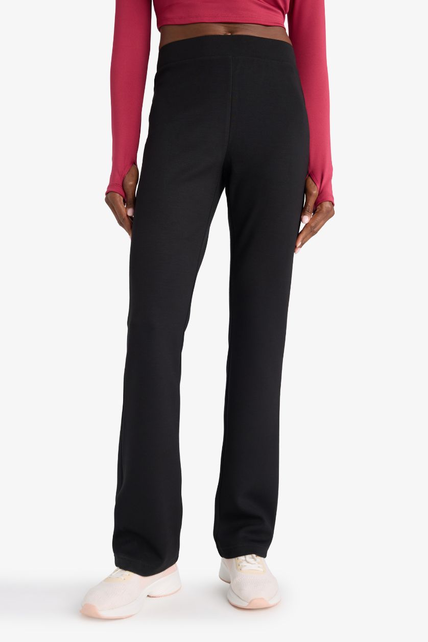 WOMAN Black Flare Fit Standard Length Modal Soft Touch Trousers