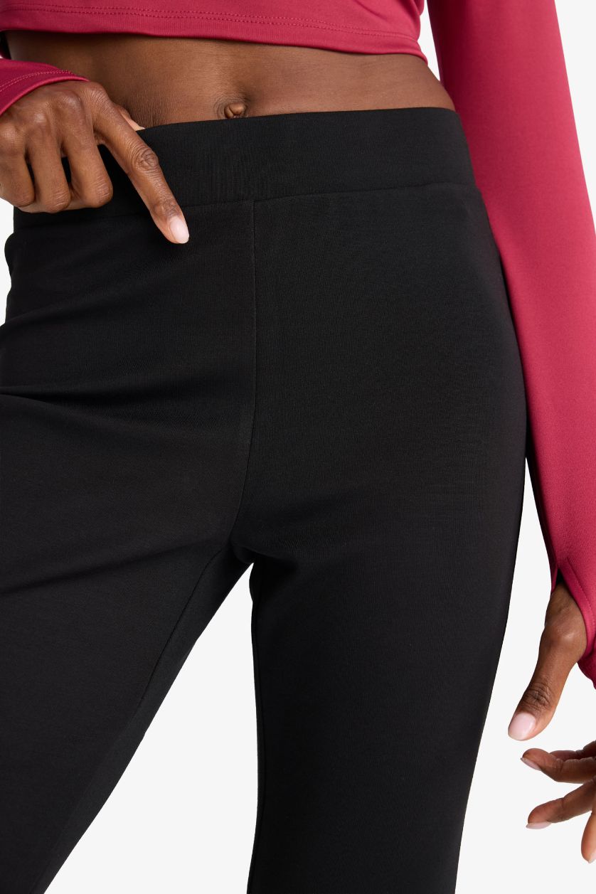 WOMAN Black Flare Fit Standard Length Modal Soft Touch Trousers