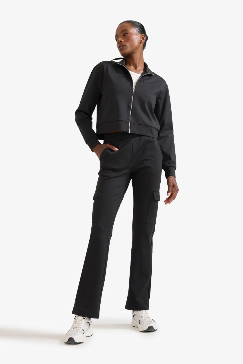 WOMAN Black DeFactoFit Straight Fit Cargo Pants