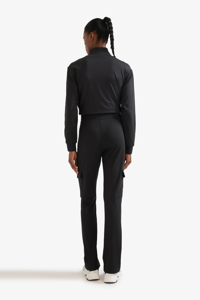 WOMAN Black DeFactoFit Straight Fit Cargo Pants