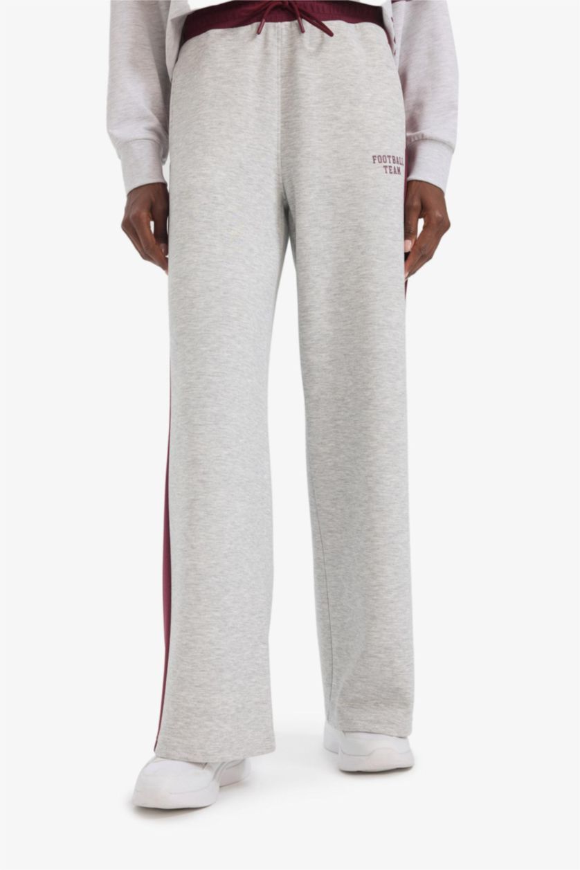 Woman Light Grey Melange Wide Leg Trousers