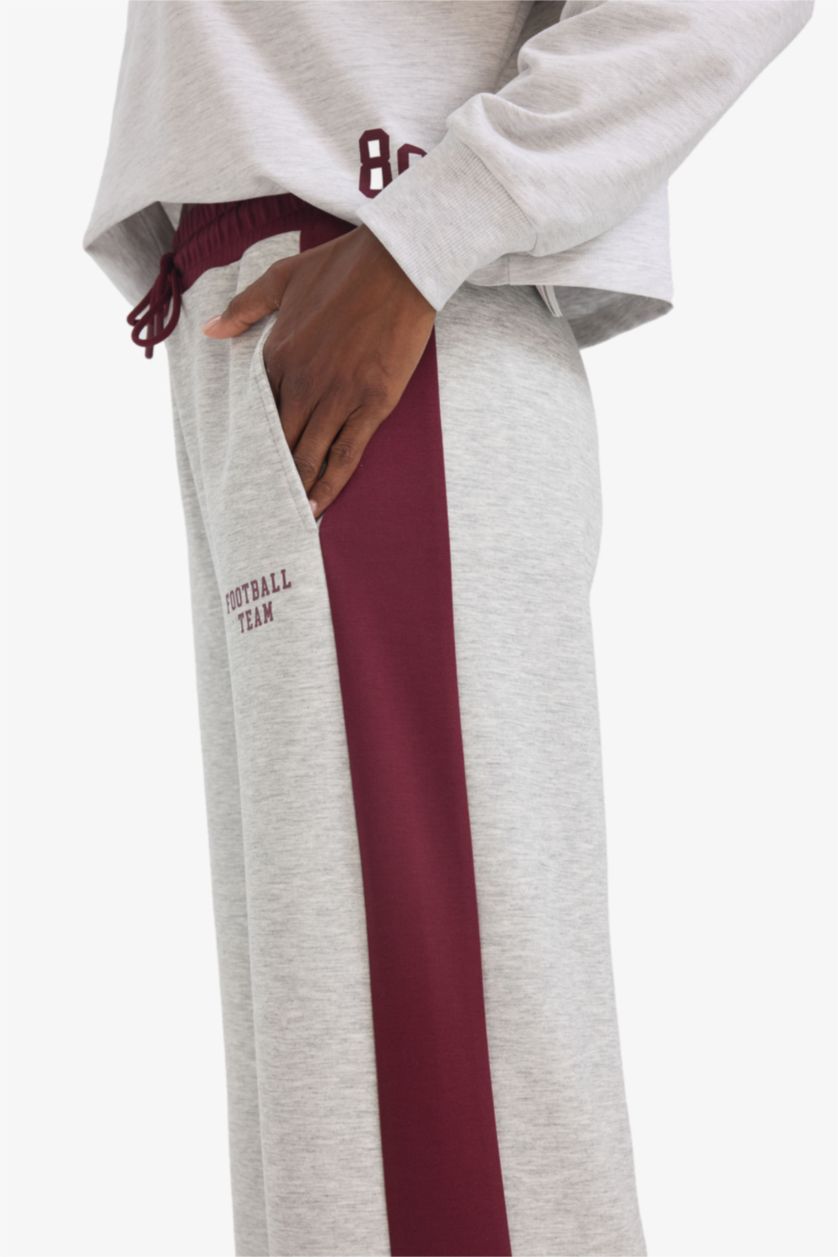 Woman Light Grey Melange Wide Leg Trousers