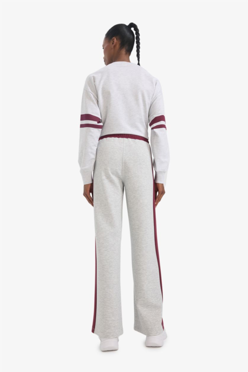 Woman Light Grey Melange Wide Leg Trousers