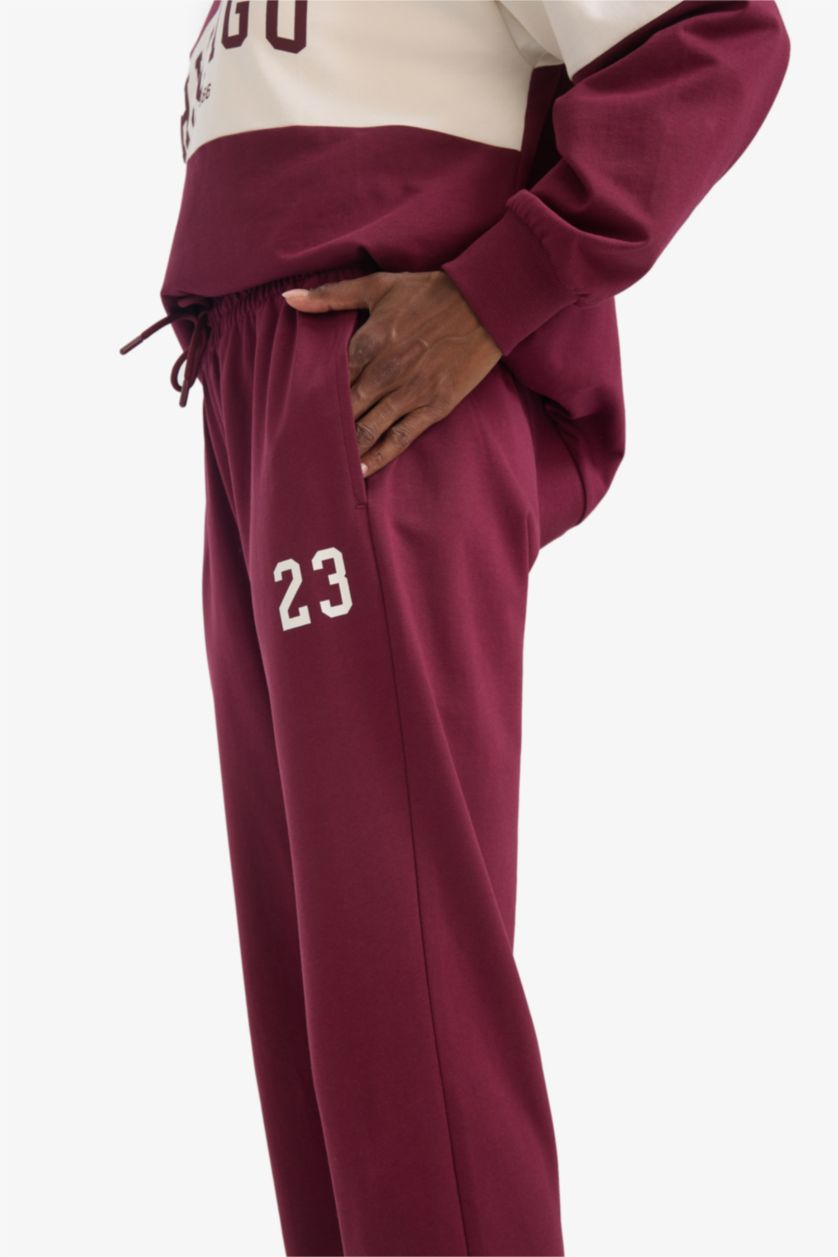 نساء خمري بنطرون بجامة رياضي جوجر قصة عادية بجيب من DeFactoFit