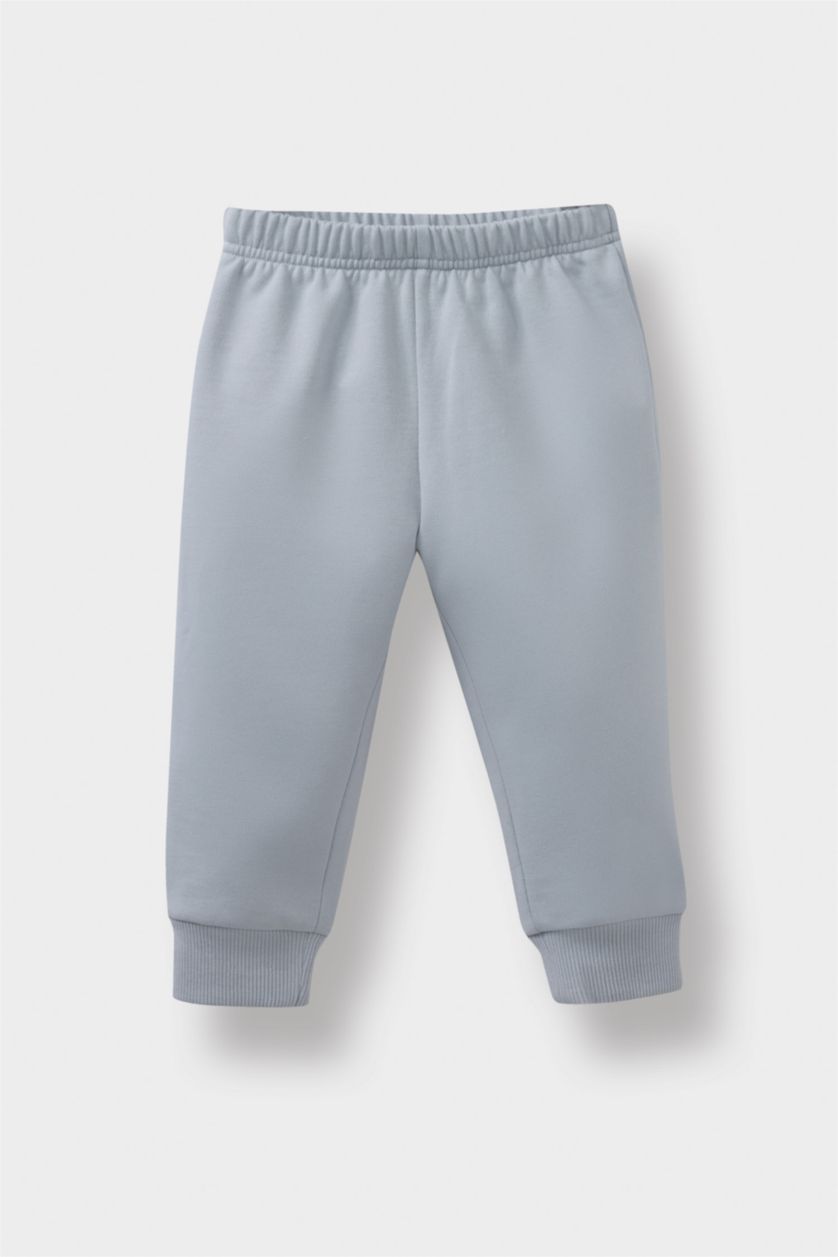 طفل صغير رمادي فاتح سيت بيبي ولادي سويت شيرت وسويت بانتس - قطعتين