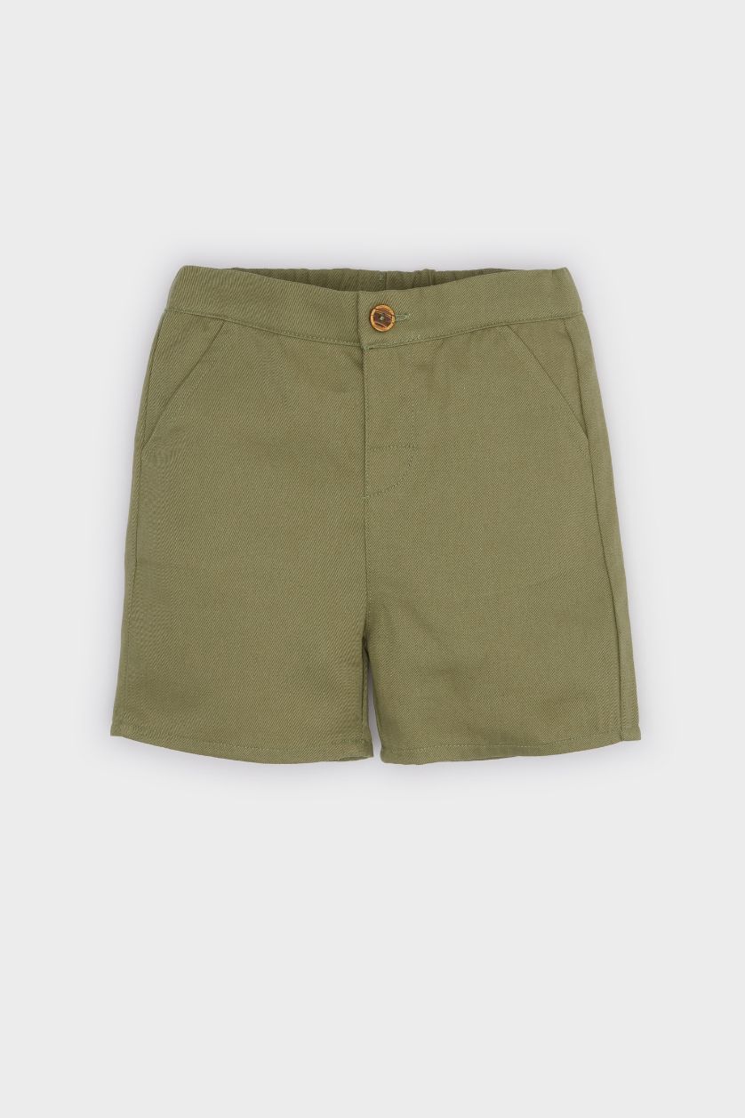 BABY BOY Khaki Baby Boy Regular Fit Elastic Band Shorts