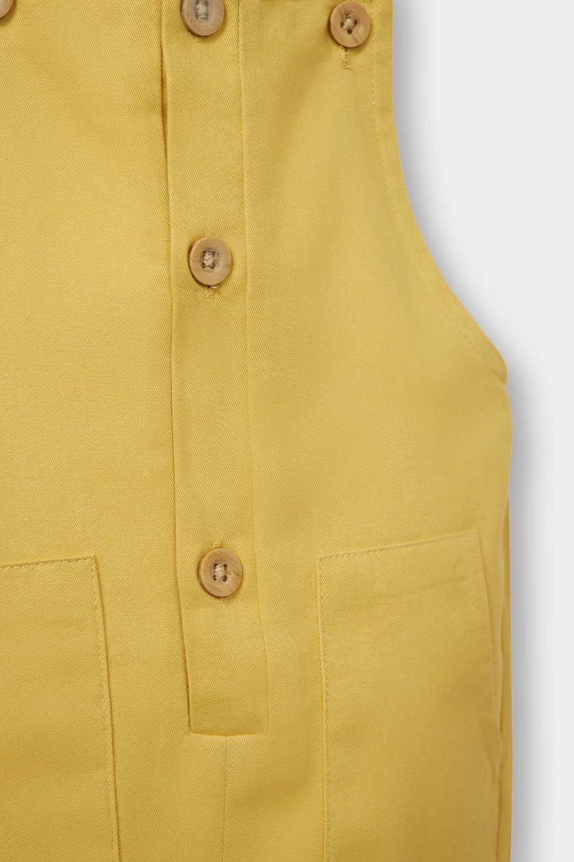 Baby Boy Mustard Baby Boy Gabardine Jumpsuit