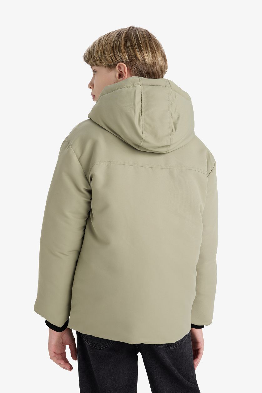 أولادي كاكي فاتح جاكيت بامب اولادي وتر بروف بكابيشون بجيوب