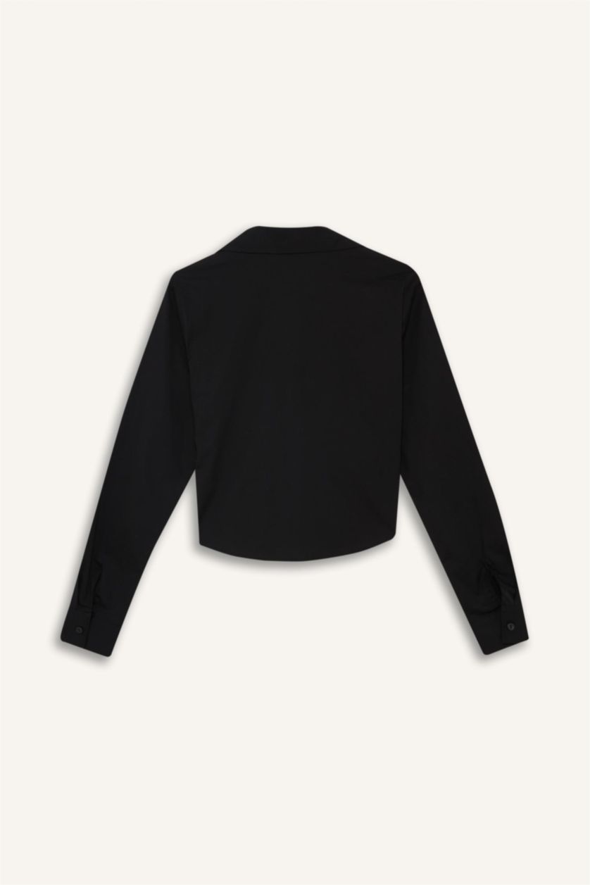 Әйелдерге қара ұзын бұлшықет пішімі Ұзын жеңді көйлек