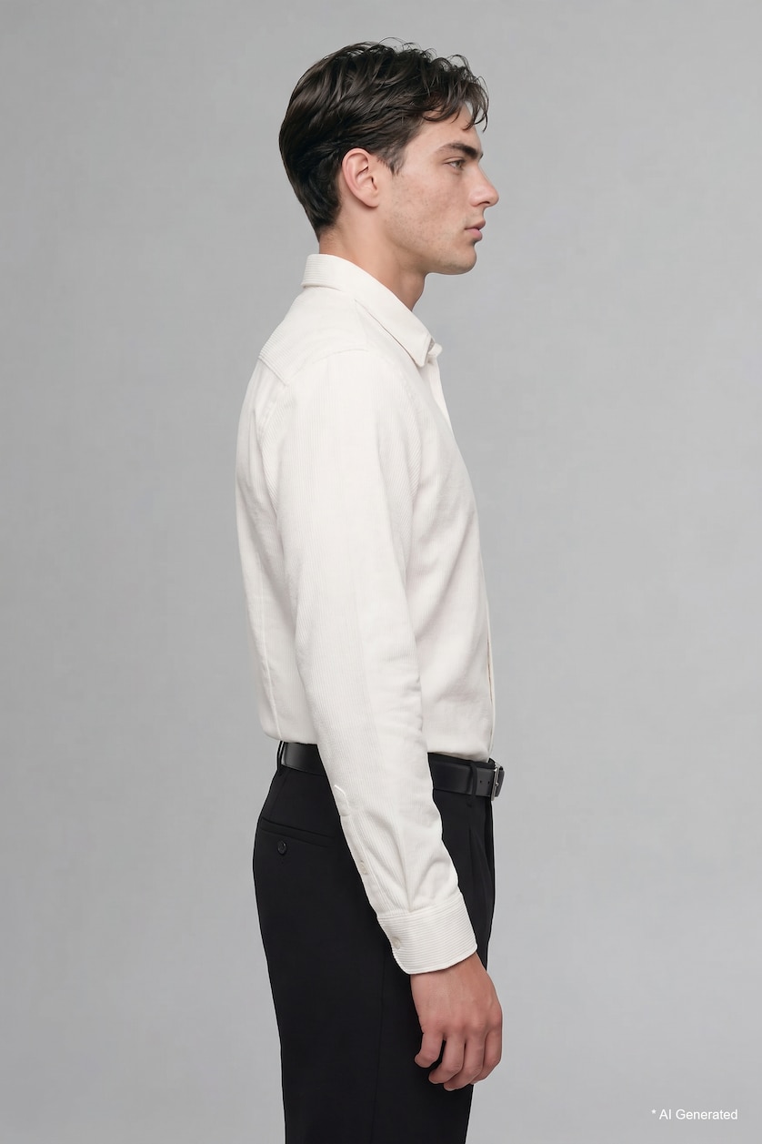 رجالي اوف وايت Slim Fit Basic Long Sleeve Shirt