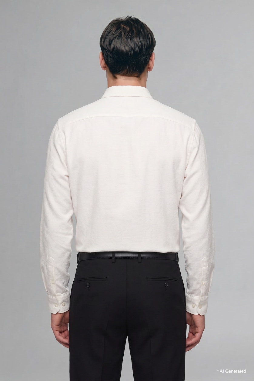 رجالي اوف وايت Slim Fit Basic Long Sleeve Shirt