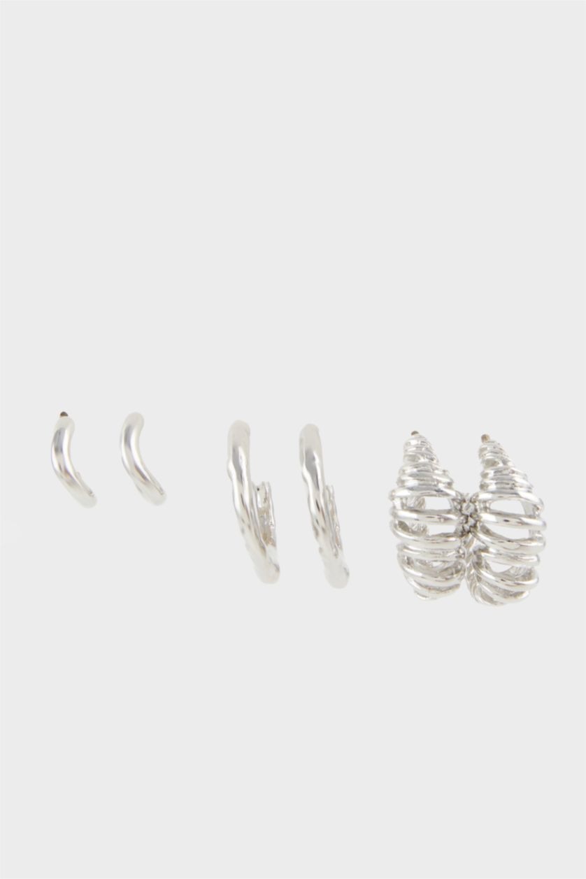 Woman Gümüş Woman 3 Piece Silver Earrings