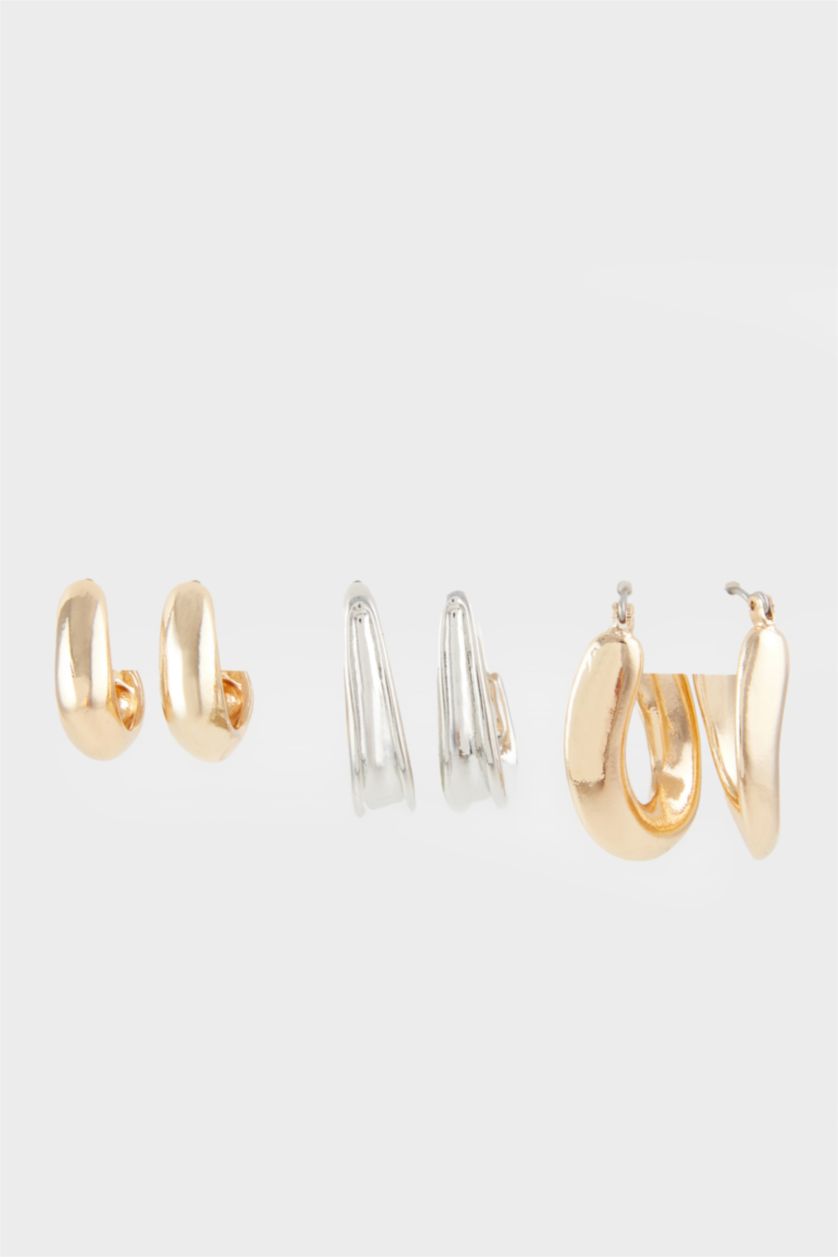 Kadın Karma Kadın 3'lü Parlak Küpe