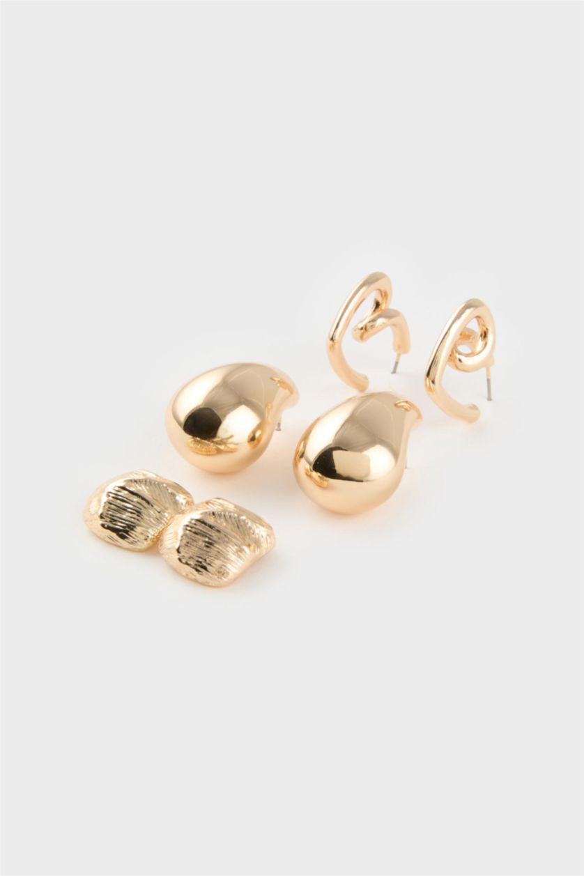 FEMME Altın Lot de 3 paires de Boucles d’oreilles dorées pour femme