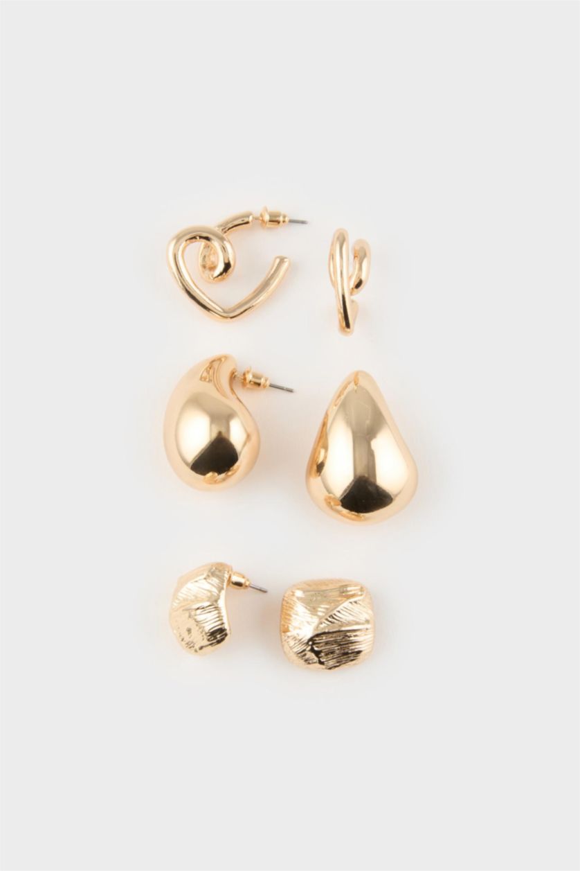 FEMME Altın Lot de 3 paires de Boucles d’oreilles dorées pour femme