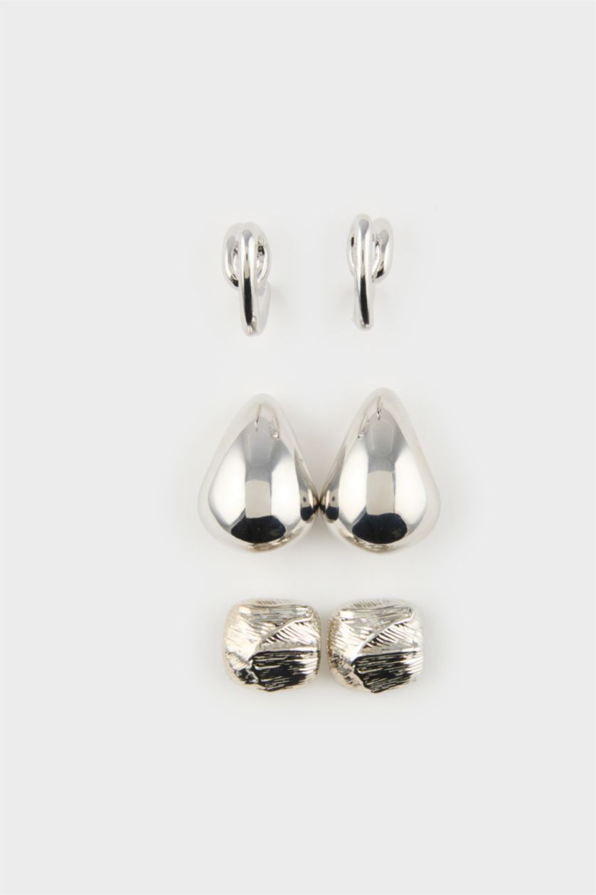 WOMAN Gümüş Woman 3 Piece Silver Earrings