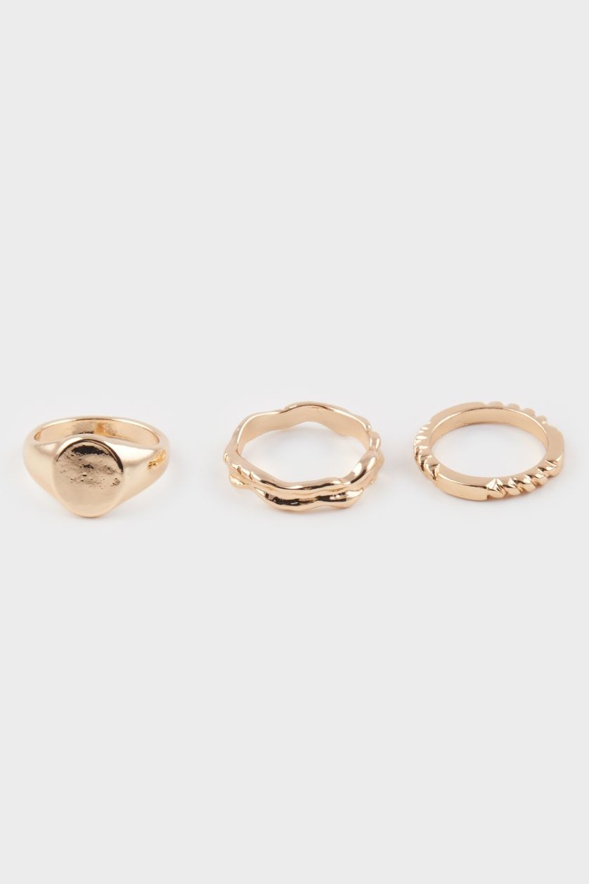 WOMAN GOLD Woman 3 Piece Gold Rings