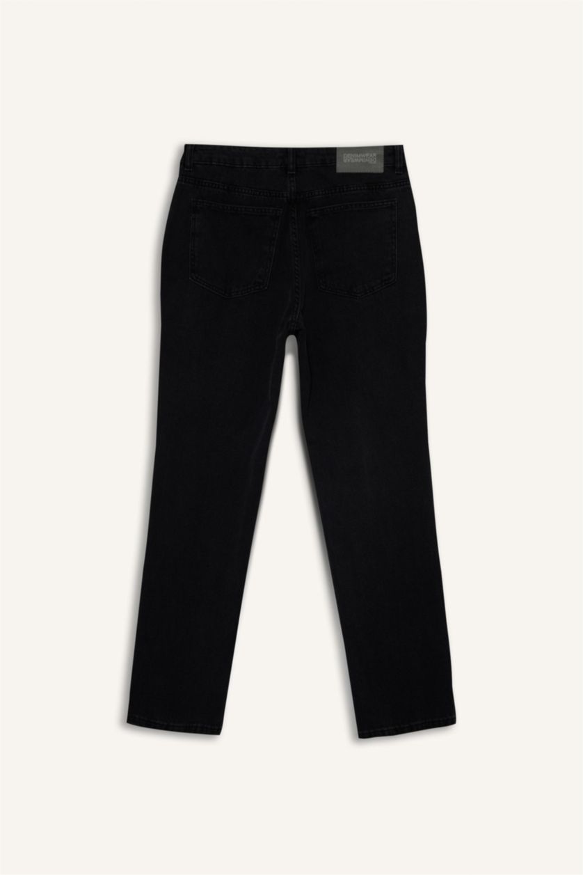 رجال أسود بنطرون جينز قصة مستقيمة برجل عادي