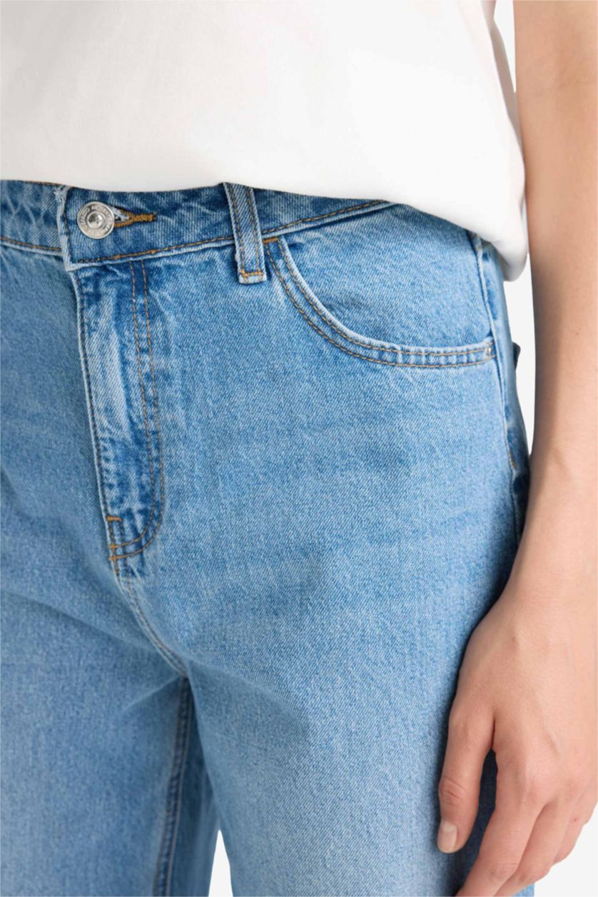 WOMAN Blue Wide Leg High Waist Long Jeans